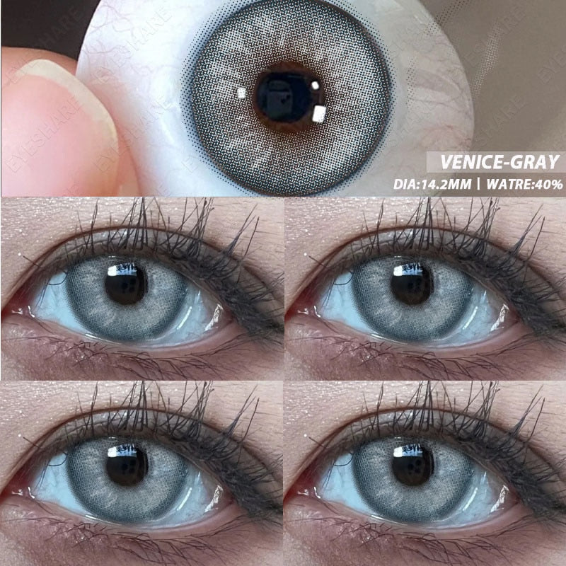 1 Pair New Colored Contact Lenses for Eyes Blue Lenses Big Eye Lenses Brown Lesnes Yearl Eye Contacts Cosmetic Lenses
