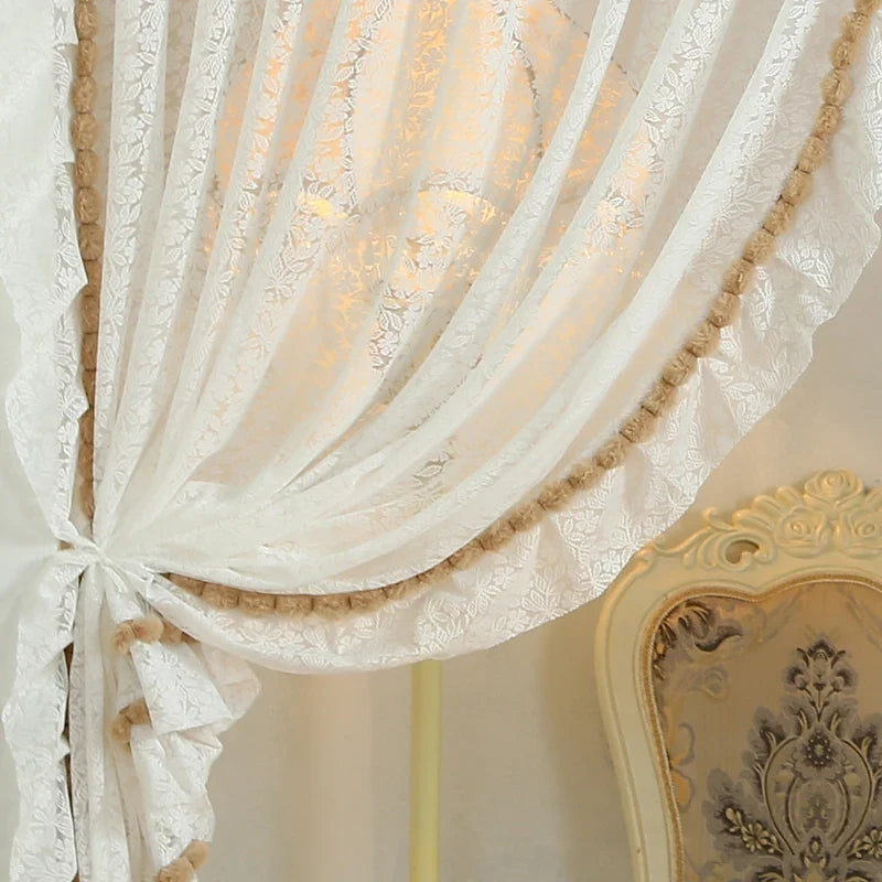 Transparent Lace Door Curtain Bedroom Mosquito Net Bloing Curtain No Punching Required Light Filtering Human Invisible
