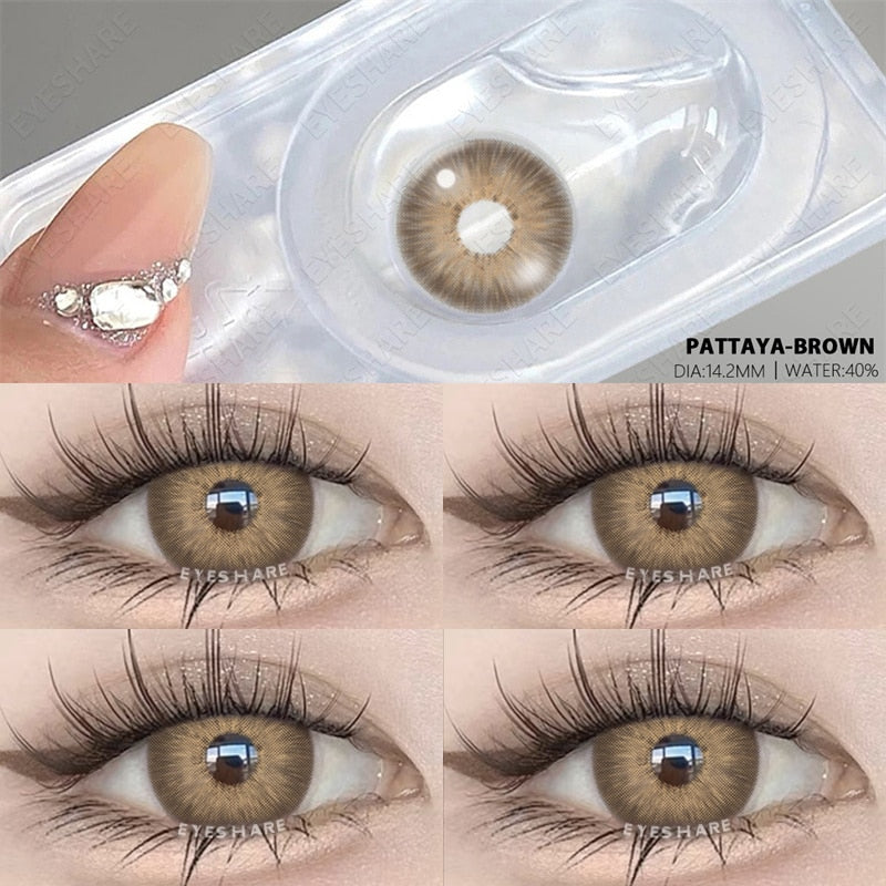 1 Pair New Colored Contact Lenses for Eyes Blue Lenses Big Eye Lenses Brown Lesnes Yearl Eye Contacts Cosmetic Lenses