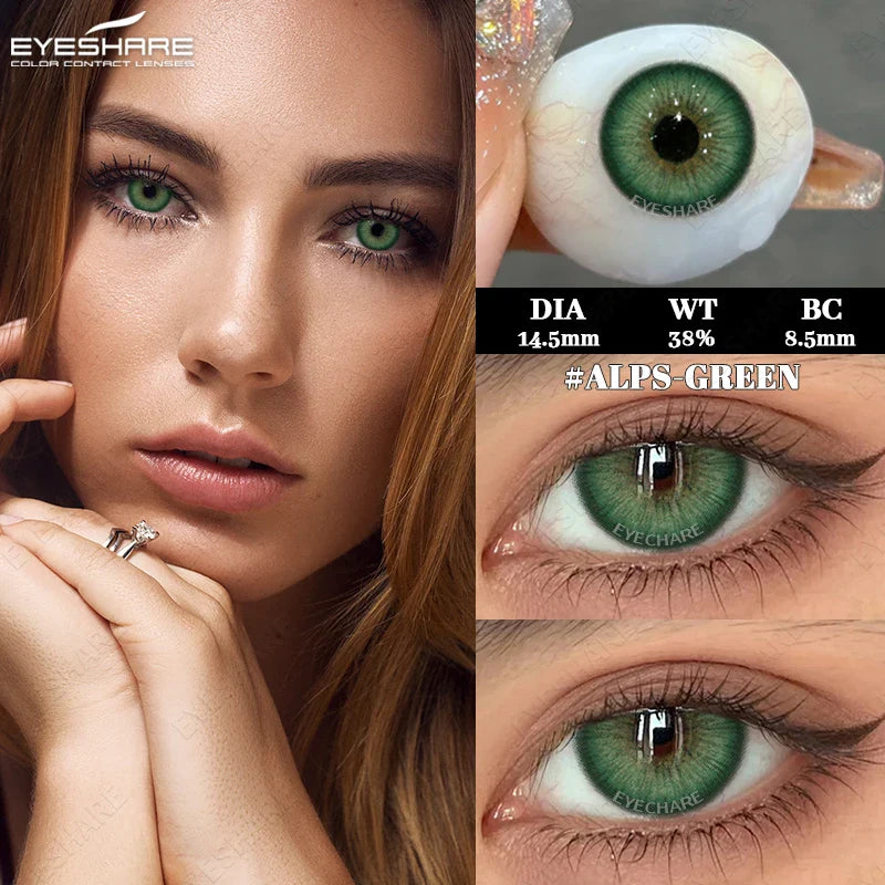 2pcs New High Quality Gray Brown Beauty Pupils Colored Contact Lens Blue Beauty Lenses Yearly Green Eyes Contact