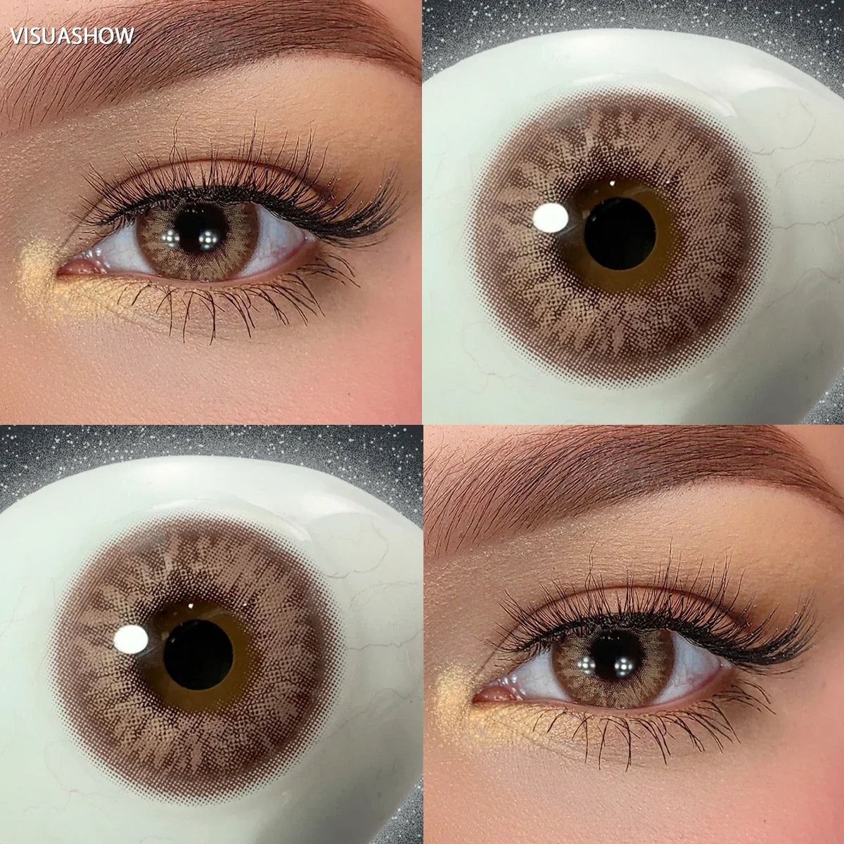 Unspoken Brown Yearly Disposable Colored Contacts Lenses for Eyes Daily Dating Makeup 14.2mm Soft Cosmetic Beauty Lens