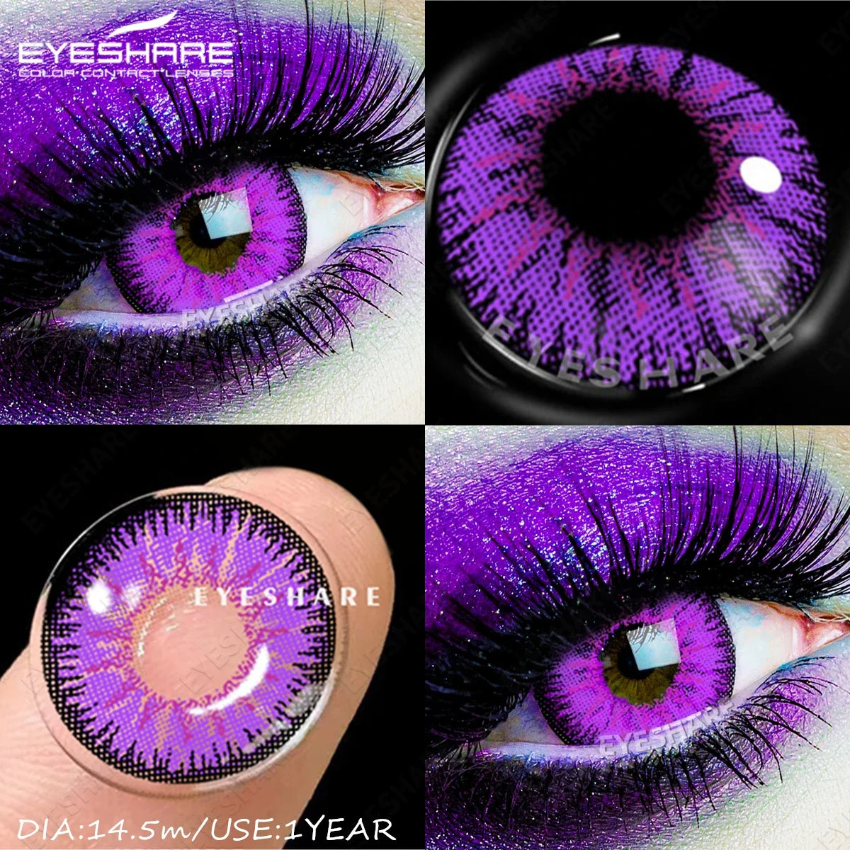 1Pair Cosplay Colored Contact Lenses Vampire Red Eyes Contact Anime Blue Purple Eyes Beauty Makeup Lenses For Halloween