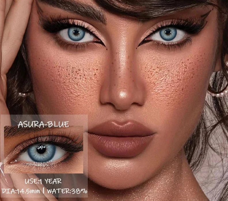 1Pair Color Contact Lenses for Eyes Blue Eye Lenses Natural Gray Pupils for Eyes Green Lenses Yearly Use Eye Contacts