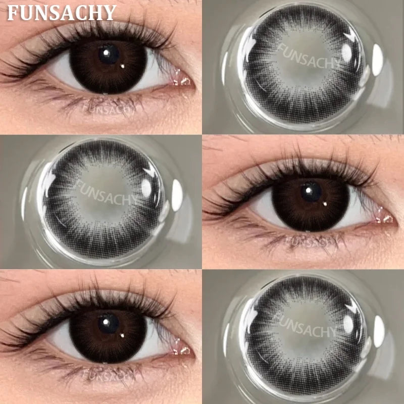 1 Pair New Color Contact Lenses for Eye Beautiful Pupil Fashion Blue Soft Lenses Gray Natural Contacts Yearly Cosmetics