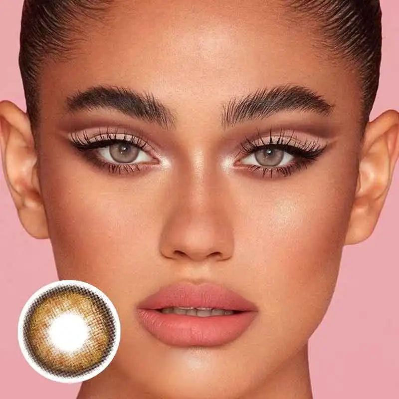 New 1 Pair Coloured Contact Lenses Brown Eye Pupils with Graduated Lens Coloured Contact Lenses for Eyes Grey Lenses