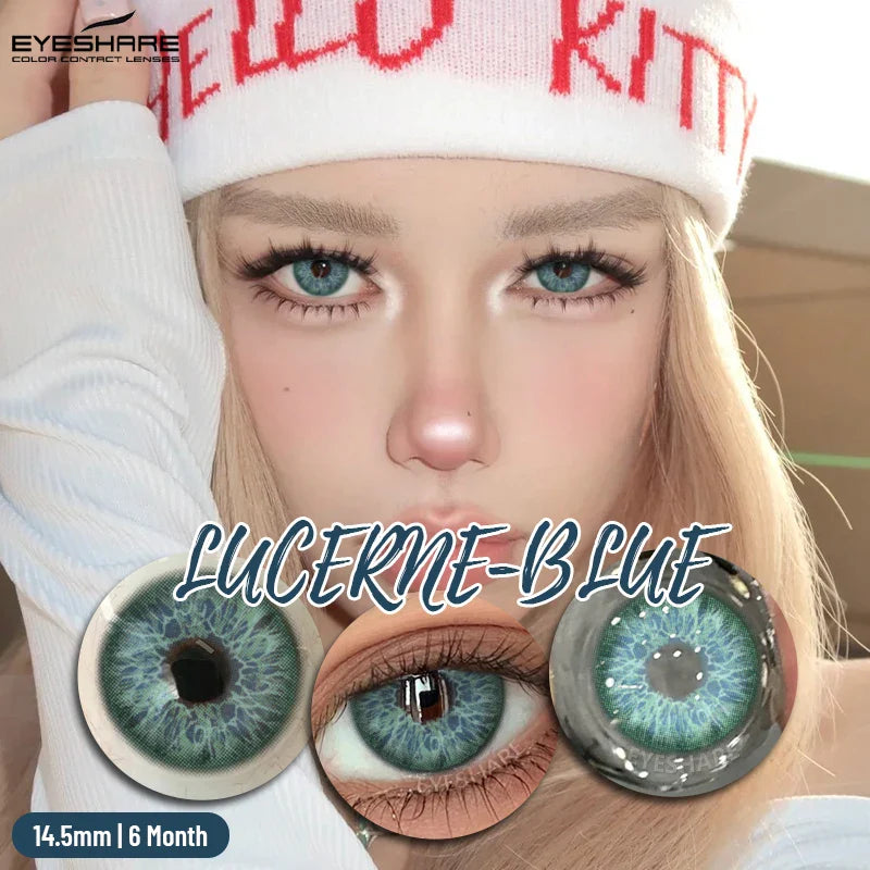 1pair Natural Colored Contacts Lens Blue Lenses Green Contacts Soft Beauty Makeup Pupils Brown Contact Lenses for Eyes
