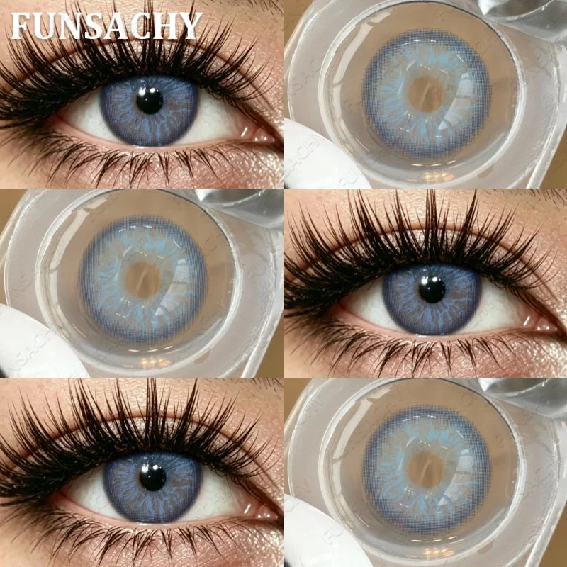 2Pcs New Colored Contact Lenses Grey Blue Green Series Soft And Comfortable BrownContact Lenses Yearly Beautiful Pupils