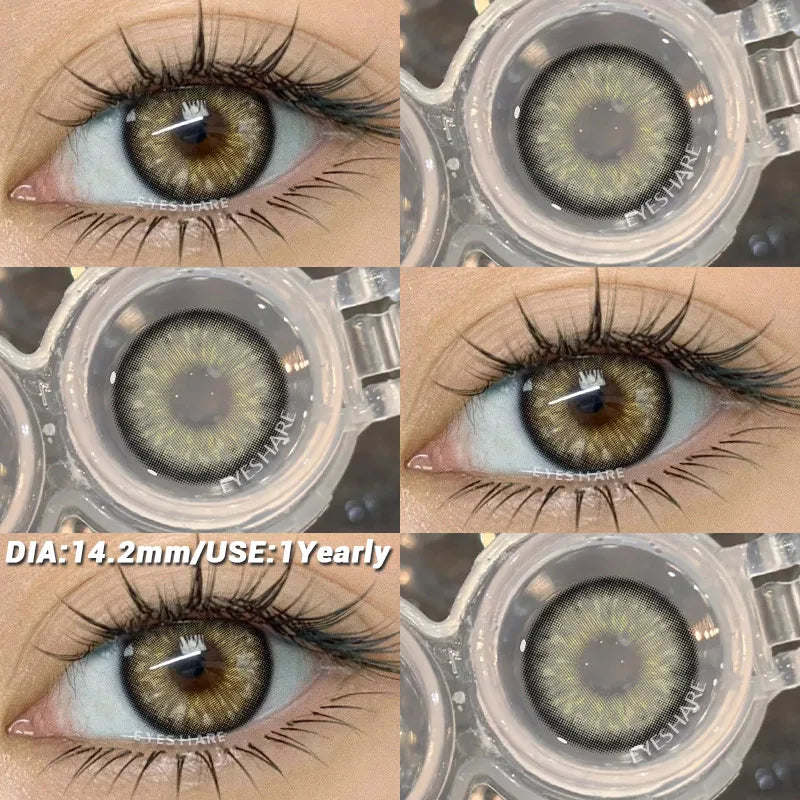 1 Pair Color Contact Lenses for Eyes Color Eye Lens Blue Eye Lenses Brown Lenses Gray Pupils Lens Yearly Green Contacts