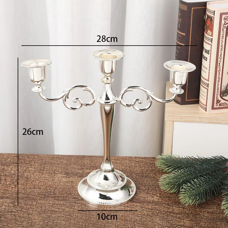 European Luxury Gold Candle Holder, Romantic Atmosphere Candelabra for Home Living Room Candlelight Dinner Decoration