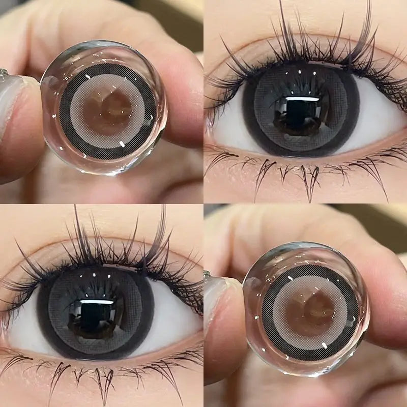 2pcs Big Eye Lenses Brown Lenses Contact Lenses for Eyes with Degree Prescription Black Beauty Pupils