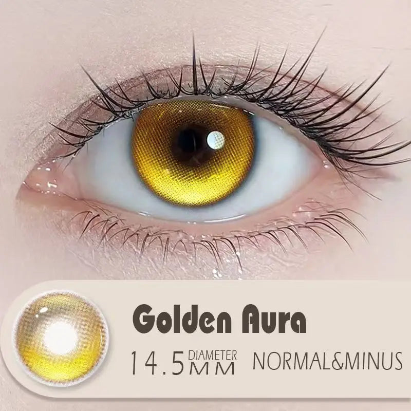 New 1Pair Blue Colored Contact Lenses for Halloween Cosplay Yearly Wear with Degree Comic Makeup Eyewear Cosplay