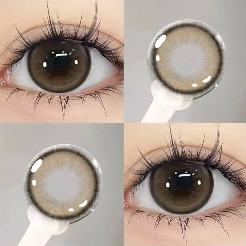 Color Pupils Blue Contact Lenses Brown Pupils For Eye with Prescription Myopia Lenses Korean Lenses Yearly 2pcs/pair
