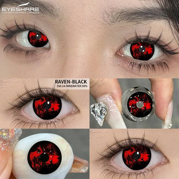 1Pair Cosplay White Color Contact Lenses Halloween Scary Contact Lenses Crazy Red Eye Makeup Lenses Black Beauty Pupils