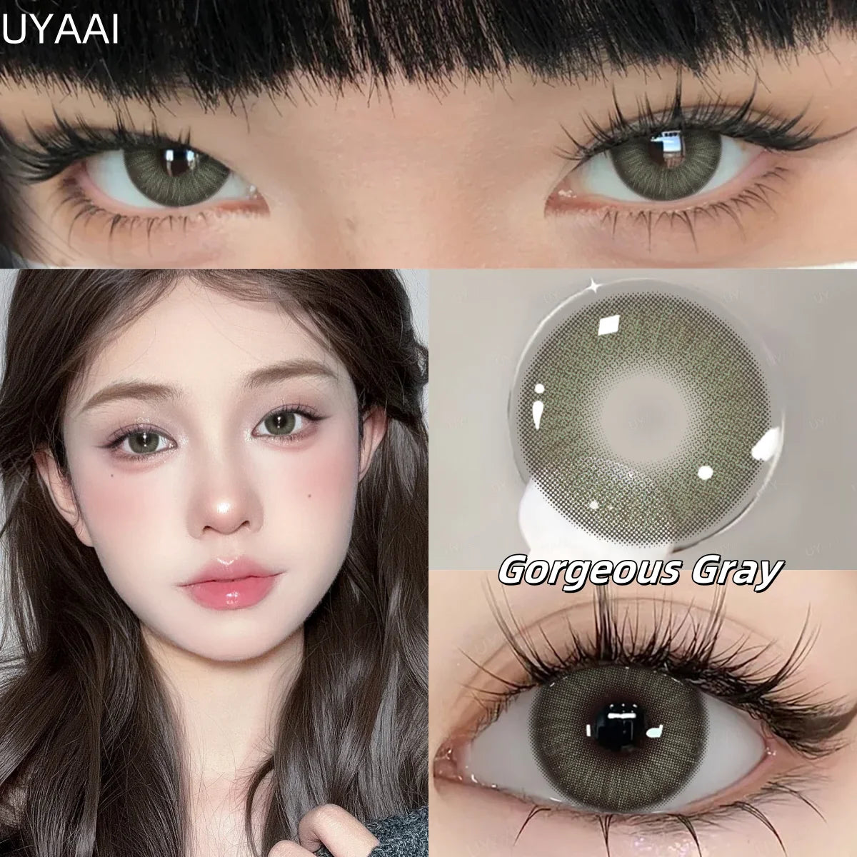 2pcs/pair Yearly Colored Contact Lenses Natural Green Lens Fashion Pupils Beauty gray Contact Lenses for Eyes