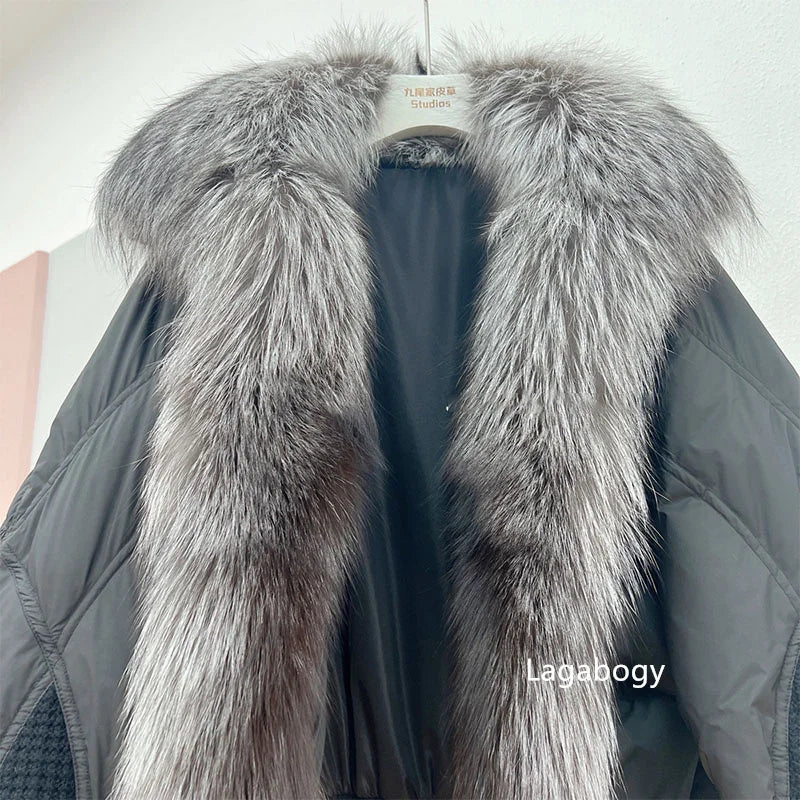 Winter Women Faux Fur Collar Short  Down Coat