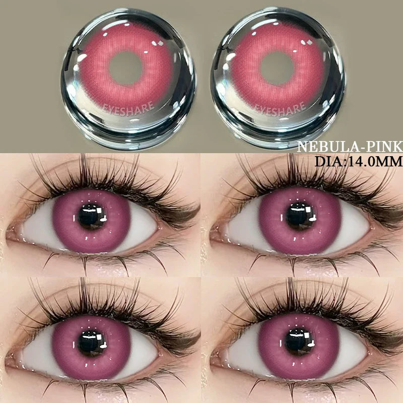 Colored Contact Lenses 2pcs Purple Contact Lenses Anime Cosplay Contact Eye Lenses Halloween Beauty Makeup Color Lens