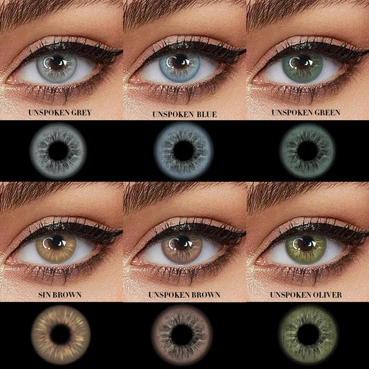 Brown Blue Natural Soft Colored Contact Lenses 14.2mm Grey Yearly Wear Natural Eye Contacts for Daily Cosmetic