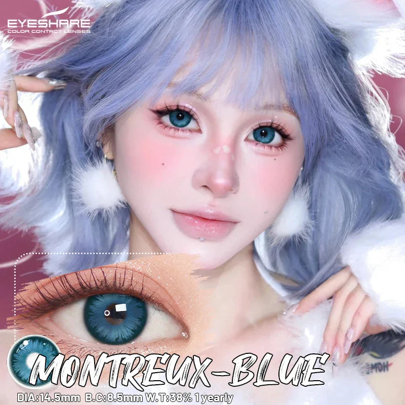 1 Pair Colored Contact Lenses Pink Contact Lenses Purple Fashion Makeup Contact Lenses Eye Cosplay Lenses Yearly Use