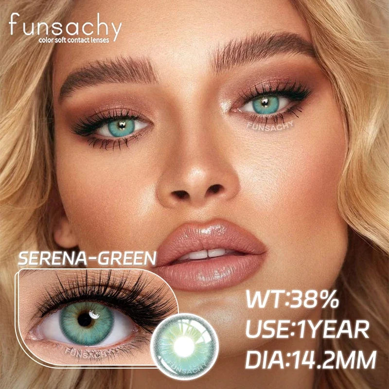 1 Pair New Colored Contact Lenses for Eyes Brown Graduated Fashion Gray Eyes Lenses Yearly Beauty Makeup Lens Women