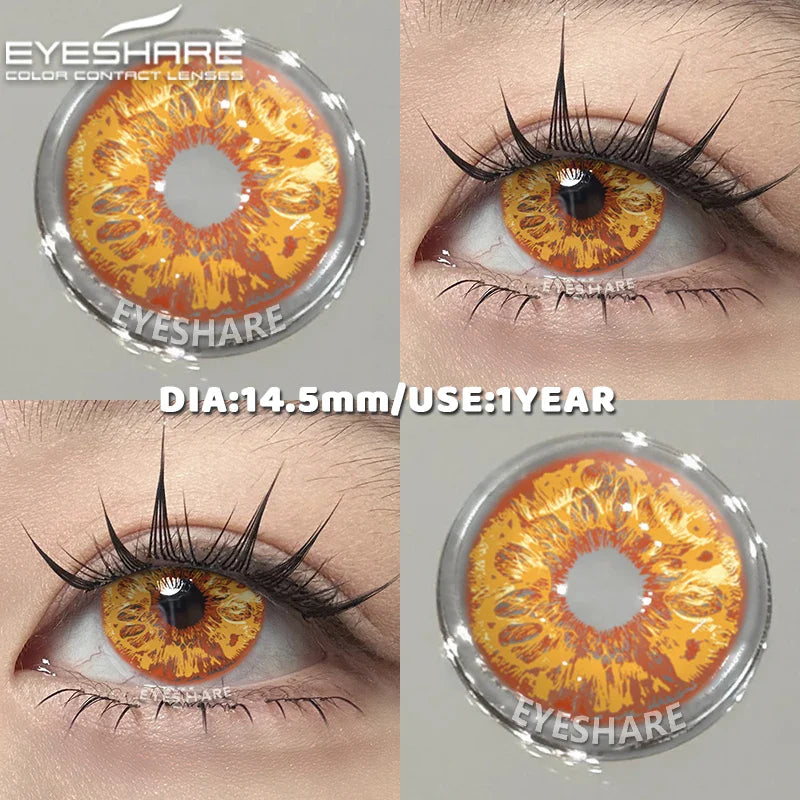 1 Pair red/white cosplay color contact lenses for eyes crazy Halloween Eye makeup Role playing Eye cosmetics color lens