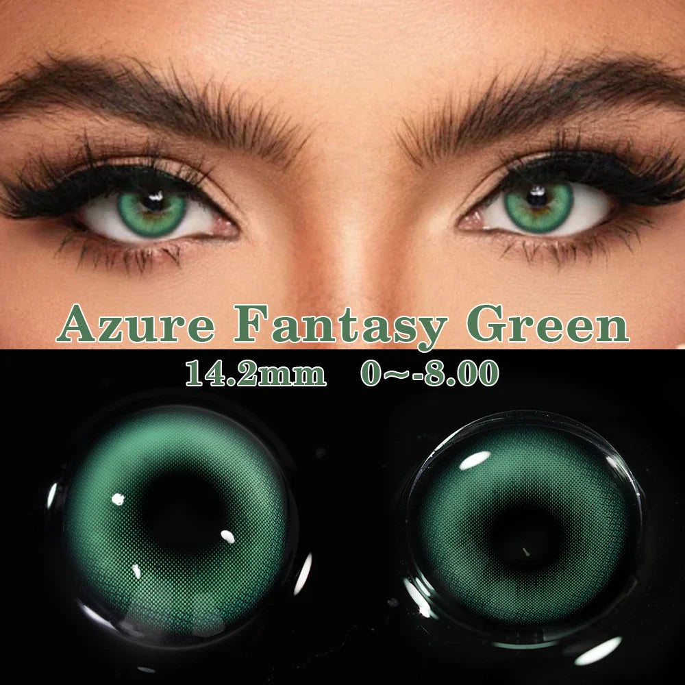 1Pair Colored Contact Lenses with Prescription Myopia Blue Lenses with Degree Gray Pupils Brown Lenses Fashion Yearly