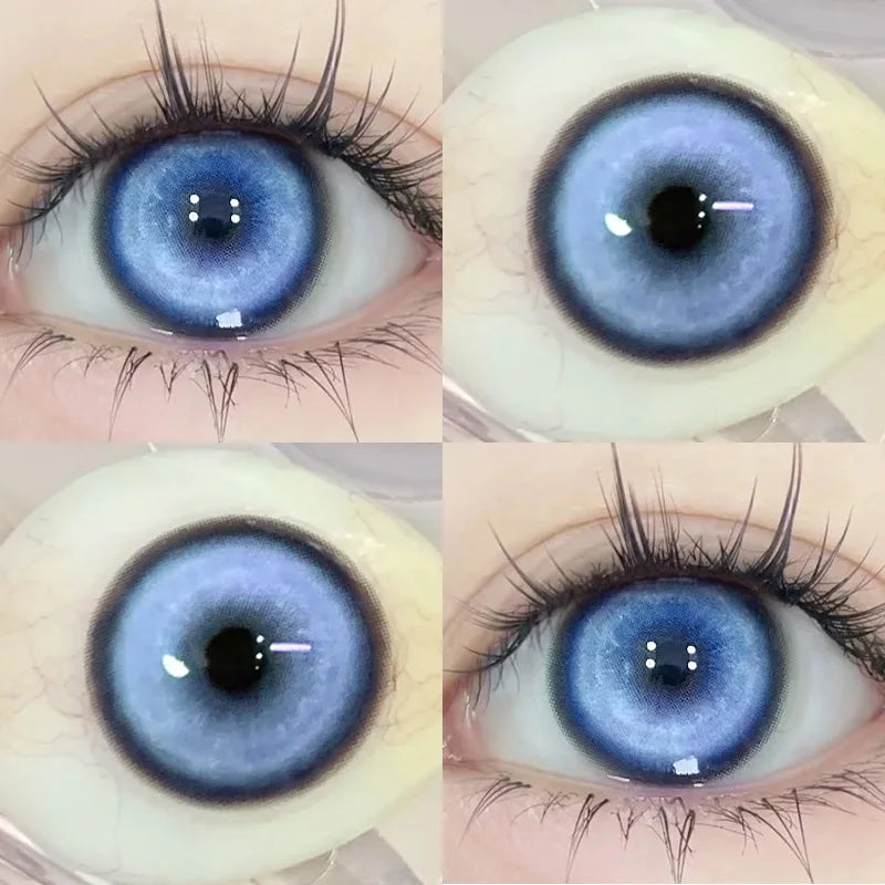 Blue Myopia Contact Lenses for Eyes Color Lenses Cosplay Natural Pupil Beauty Cosmetic Blue Contacts Yearly 2pcs/pair