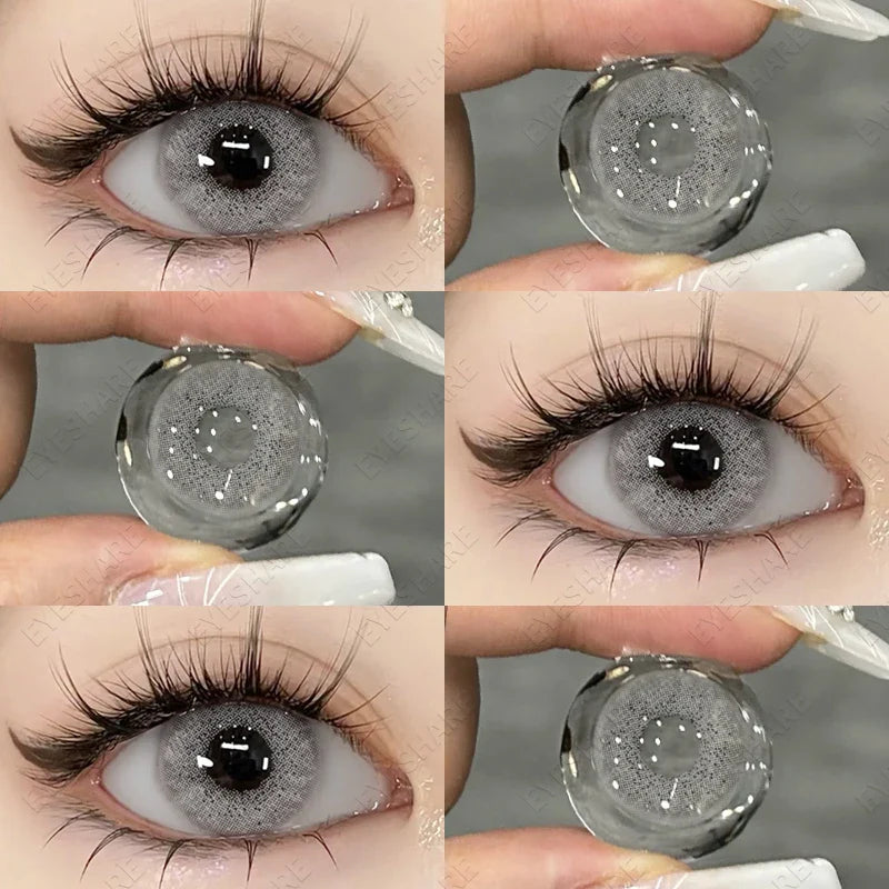 Natural Color Contact Lenses for Eyes 1pair Blue Eyes Lenses Brown Lenses Gray Eye Lenses Yearly Green Color Lenses Eye