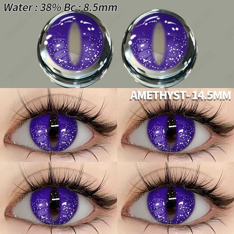 Cosplay Color Contact Lenses Halloween Contact Lenses for Eyes 2pcs Blue Color Contacts Anime Accessories Yellow Lenses
