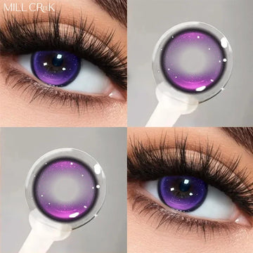 1Pair Purple Color Pupils Anime Contact Lenses with Degree Cosplay Accessories Color Korean Lens Beauty Fast Shipping
