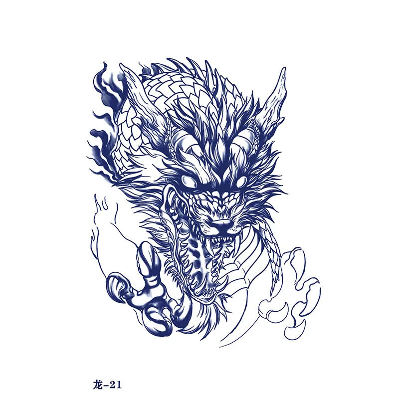 Dragon Juice Ink Tatouage Semi Permanent Temporary Tattoo Stickers Waterproof Lasting Tatuajes Temporales Hombre Art Fake Tattoo
