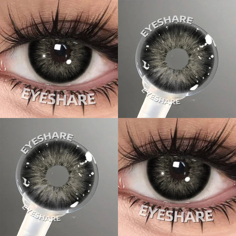 0~-6.00 Myopia Black Colored Contact Lenses with Prescription Brown Lenses with Degree Pupils Lens Fashion Yearly