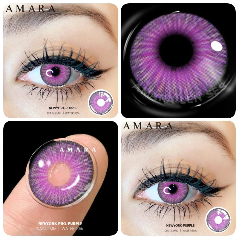 Yellow Contact Lenses for Eyes 2pcs Anime Cosplay Colored Lenses Purple Crazy Halloween Lenses Contact Lens Beauty Makeup