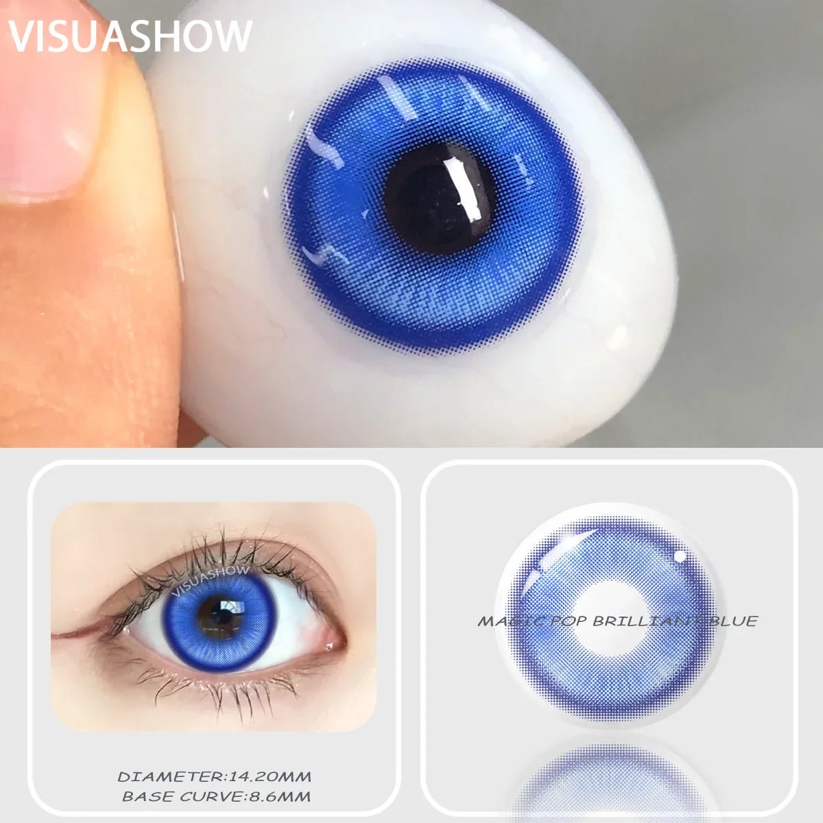 1 Pair Anime Cosplay Colored Contact Lenses, Yearly Disposable Soft Lens, Magic Pop Style for Party & Cute Eye Beauty