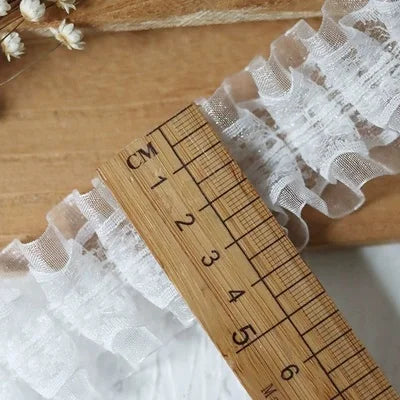 White Lace Lace Ribbons Accessories Lace Trim Handmade DIY Extended Clothes Pleated Sewing Decorative Fabric Skirt Hem Fabric
