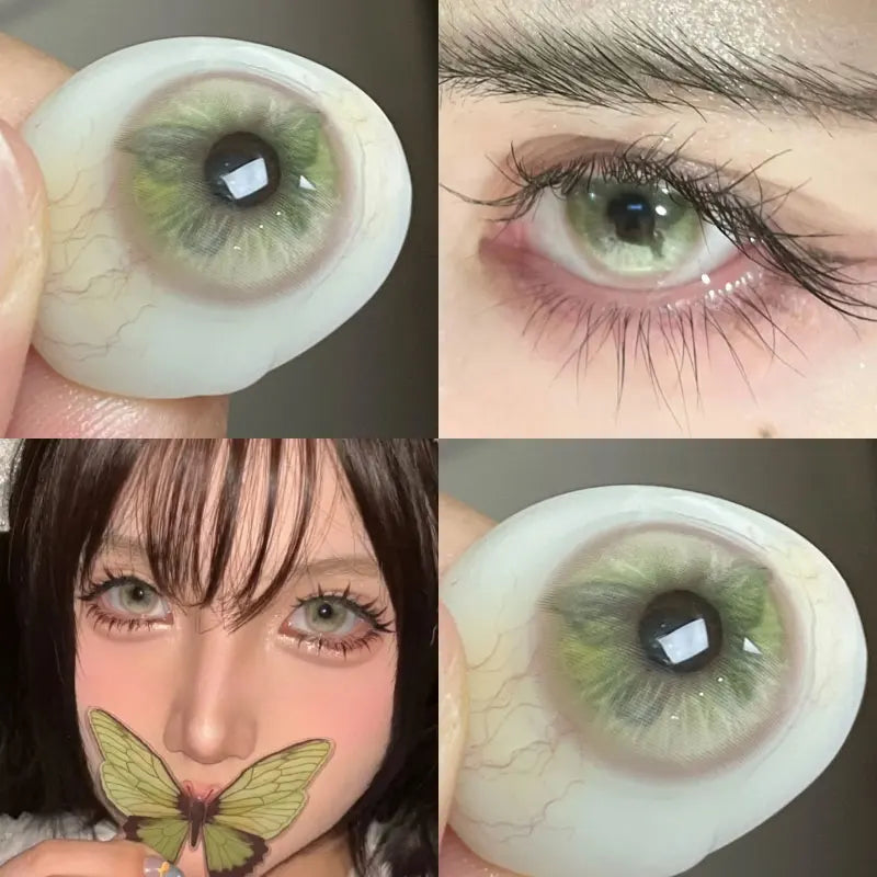 1Pair Colored Contact Lenses Cosplay Red Blue Purple Green Brown Grey Anime Lenses Halloween Beauty Cosmetic for Eye