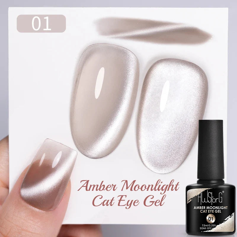 7.5ml Golden Gradient Cat Eye Nail Polish Gel Phototherapeutic Gel Soak Off Nail Magnetic Gel Polish Nail Art DlY