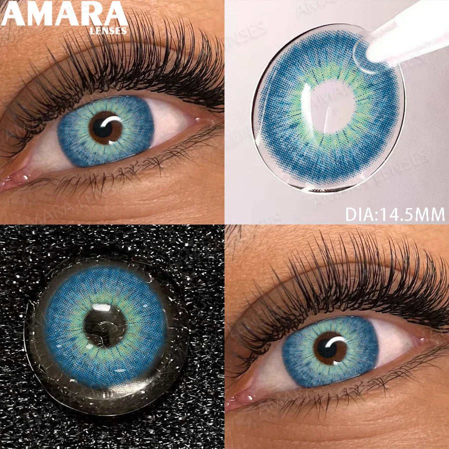 1 Pair soft Lenses Colored Contact Beauty Colored Pupils Green Contact Lenses Natural Look Lenses Women Brown Pupils