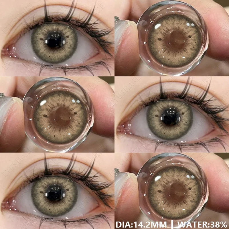 Colored Contacts Lenses for Eyes Fashion Blue Contact Lenses Brown Lenses Cosmetic Green Eye Contacts Yearly 2pcs/pair