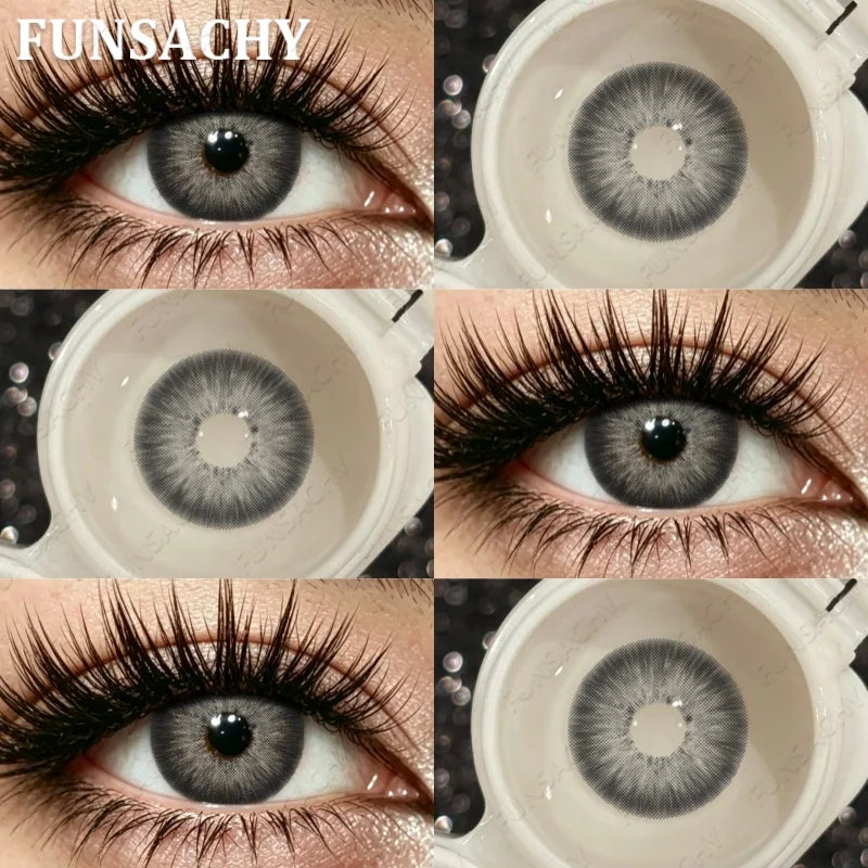 2Pcs New Colored Contact Lenses Grey Blue Green Series Soft And Comfortable BrownContact Lenses Yearly Beautiful Pupils