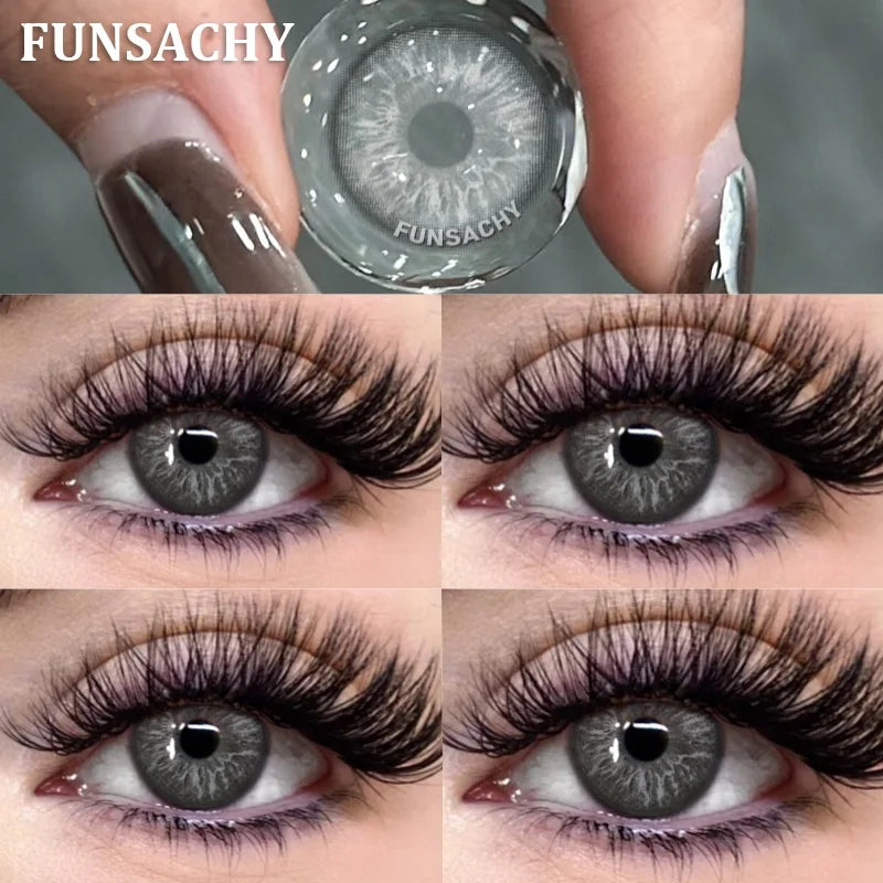 1 Pair Big Black Color Contact Lenses Natural Gray Lenses Blue Korean Eye Makeup Contacts Yearly Beauty Pupils Cosmetic