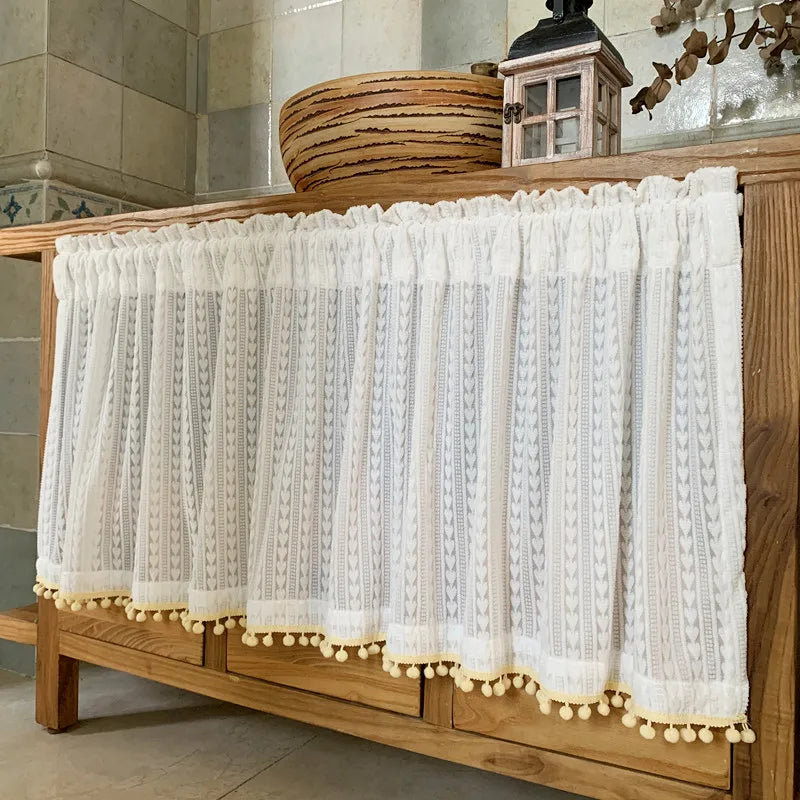 Fre Sle Cabinet Door Curtain Semi-Panel Kitchen Cabinet Dustproof Partition No-Drilling Installation Magic Tape