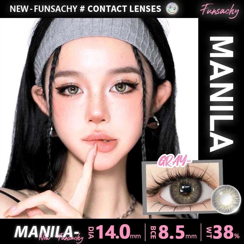 14.0mm Brown Colored Contacts Lens With Diopters Iris Gray Natural Contact Lens With Degree Yearly Softlen
