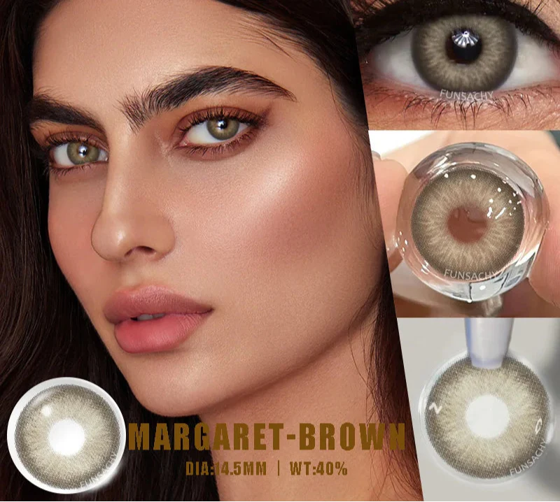 1 Pair Brown Lenses Colored Contact Lenses Natural Fashion Contact Lens for Eyes SoftLens Color Eye Lens Cosmetic Pupil