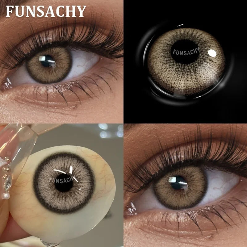 2pcs Brown Contact Lenses for Eyes Beautiful Pupils Yearly Cosmetic Blue Gray Colored Lens Brown Natural Lens Fast Ship