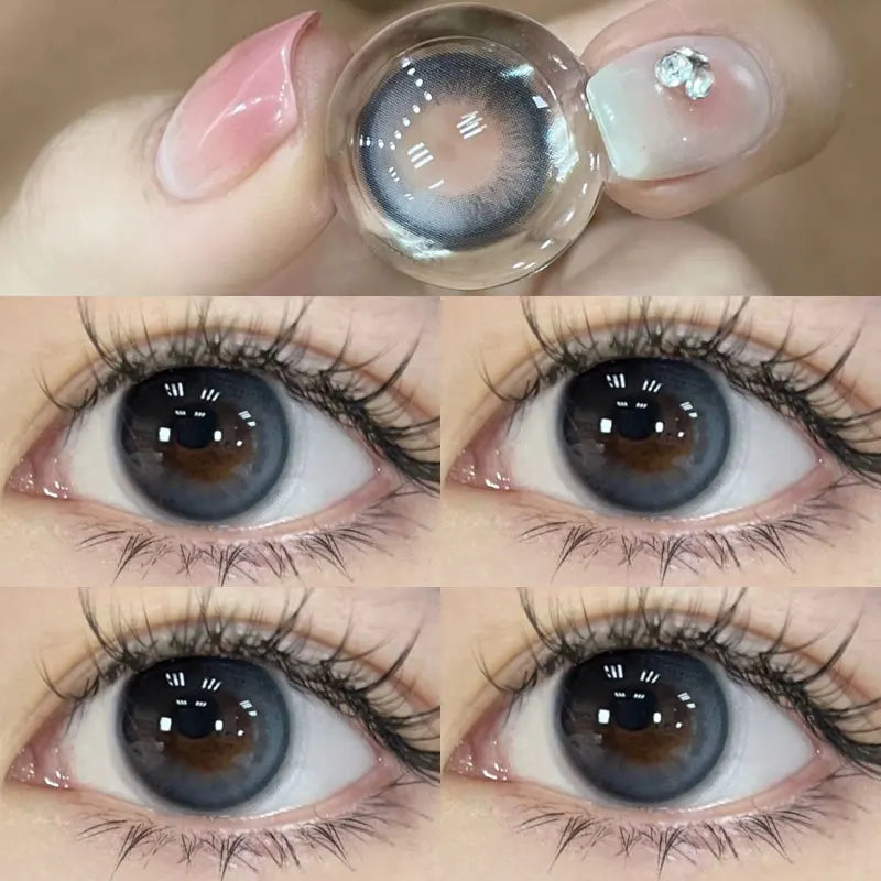 2Pcs Korea Colored Contact Lenses Diameter 14.5mm Prescription Myopia Degree-0.00to-8.00Makeup Soft Lens Eye Beauty Pupil