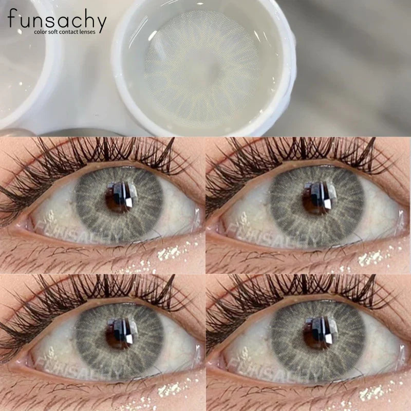 Natural Brown Contact Lense for Eyes Colorcon Blue Lenses Beautiful Gray Pupils Cosmetics Yearly Soft Eyes Contact Lens