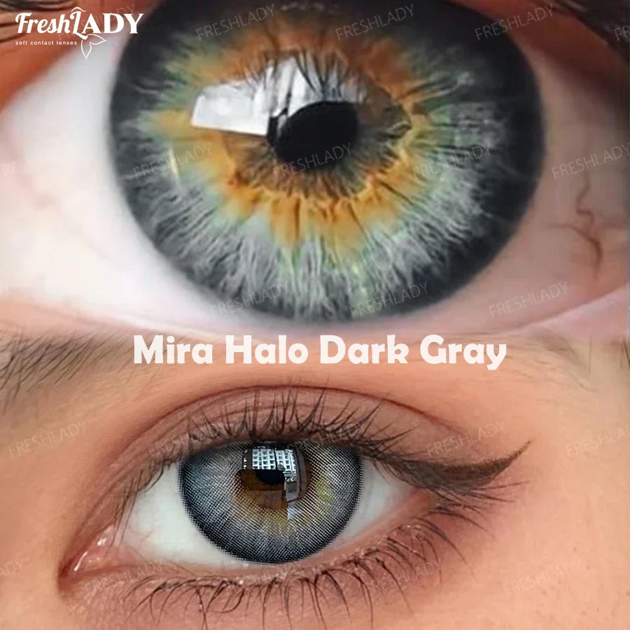 1 Pair Colored Contact Lenses Natural Pupils Eyes Contact lenses Gray Soft Contacts 14.50mm