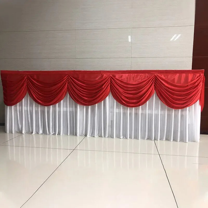 3/6M Wedding Backdrop Curtain Swag Ice Silk Fabric Wedding Decoration Table Skirts Party Banquet Backdrop Long Tablecloth New