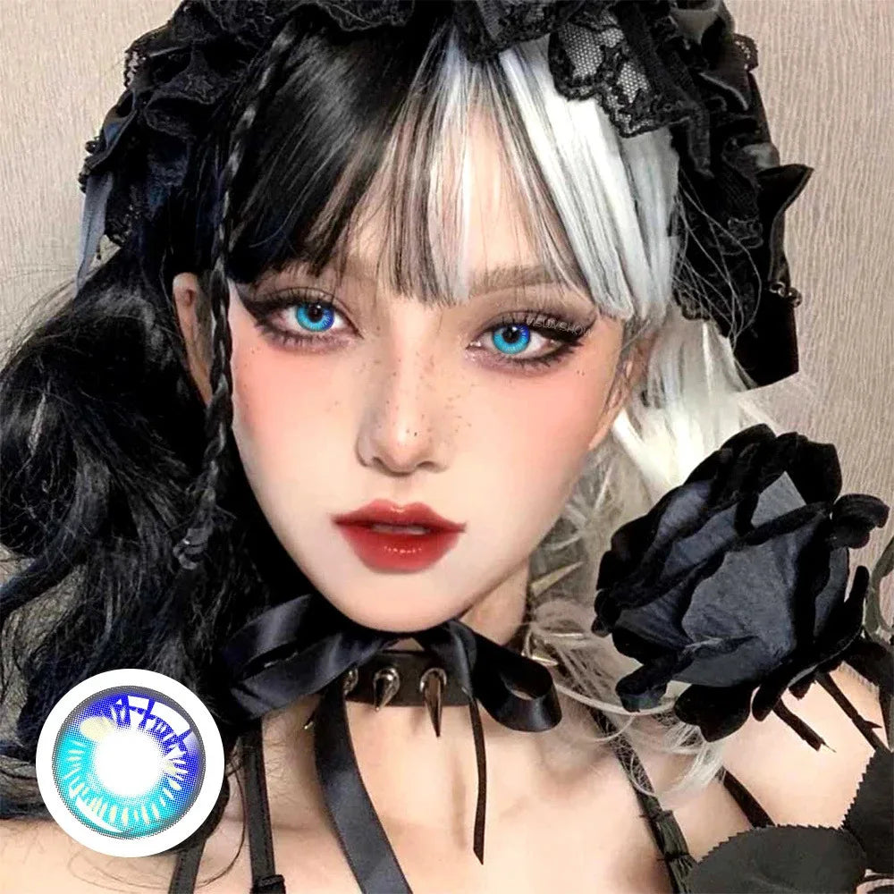Eye Eyes Color Contacts Colored Contact Lenses Lens Small Pupil Cosplay Anime Soft 2Pcs 6 Months Half Year Use