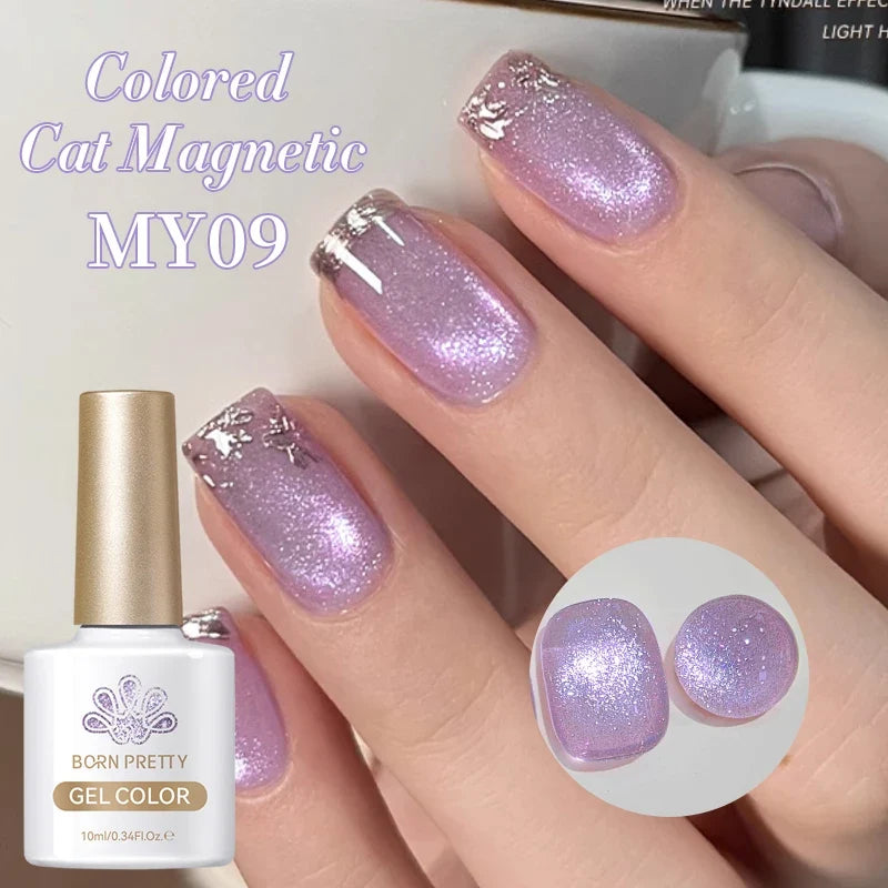 Pink Light Flow Cat Magnetic Gel Nail Polish 10ml Holographics Shining Line Magnetic Long Lasting DIY Salon Varinsh